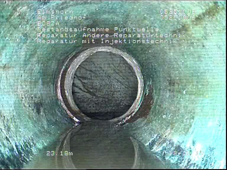 Ansicht des sanierten Rohres ohne Risse und Scherben