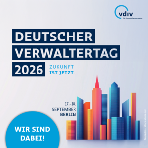 Ausstellungsbutton zum Deutschen Verwaltertag 2026