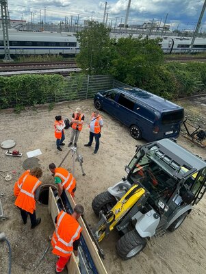 Referenzbaustelle UV GFK LIner zur Gleisliner Sanierung in Berlin Canal Control Rohrsanierung