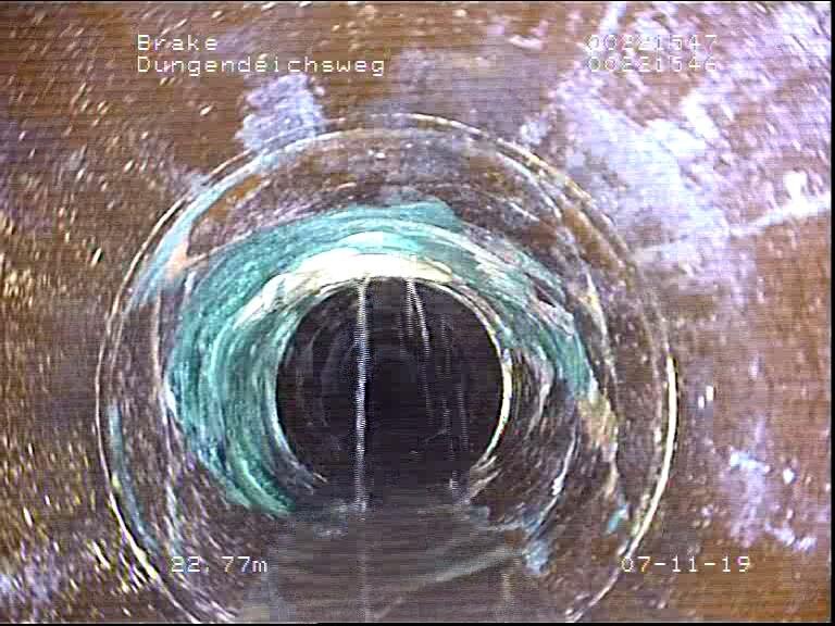 Innenansicht vom sanierten Rohr mit dem Janssen verfahren